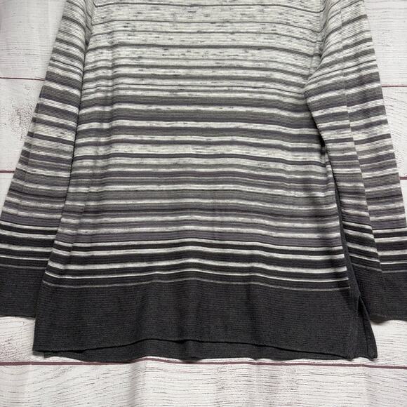T by Talbots Gray Black cowl neck pullover striped tunic sweater size XL - Picture 10 of 10